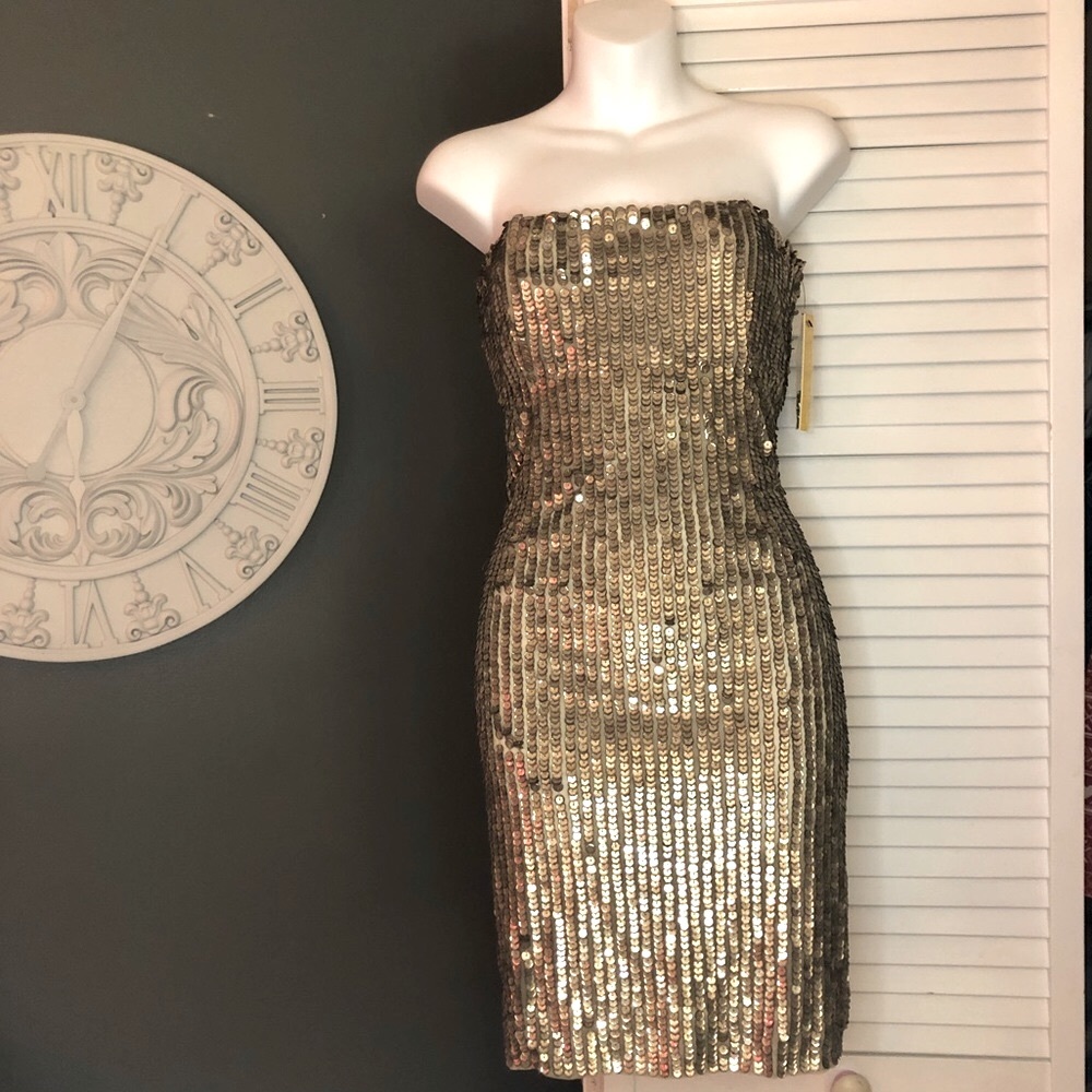 Sequin strapless dress